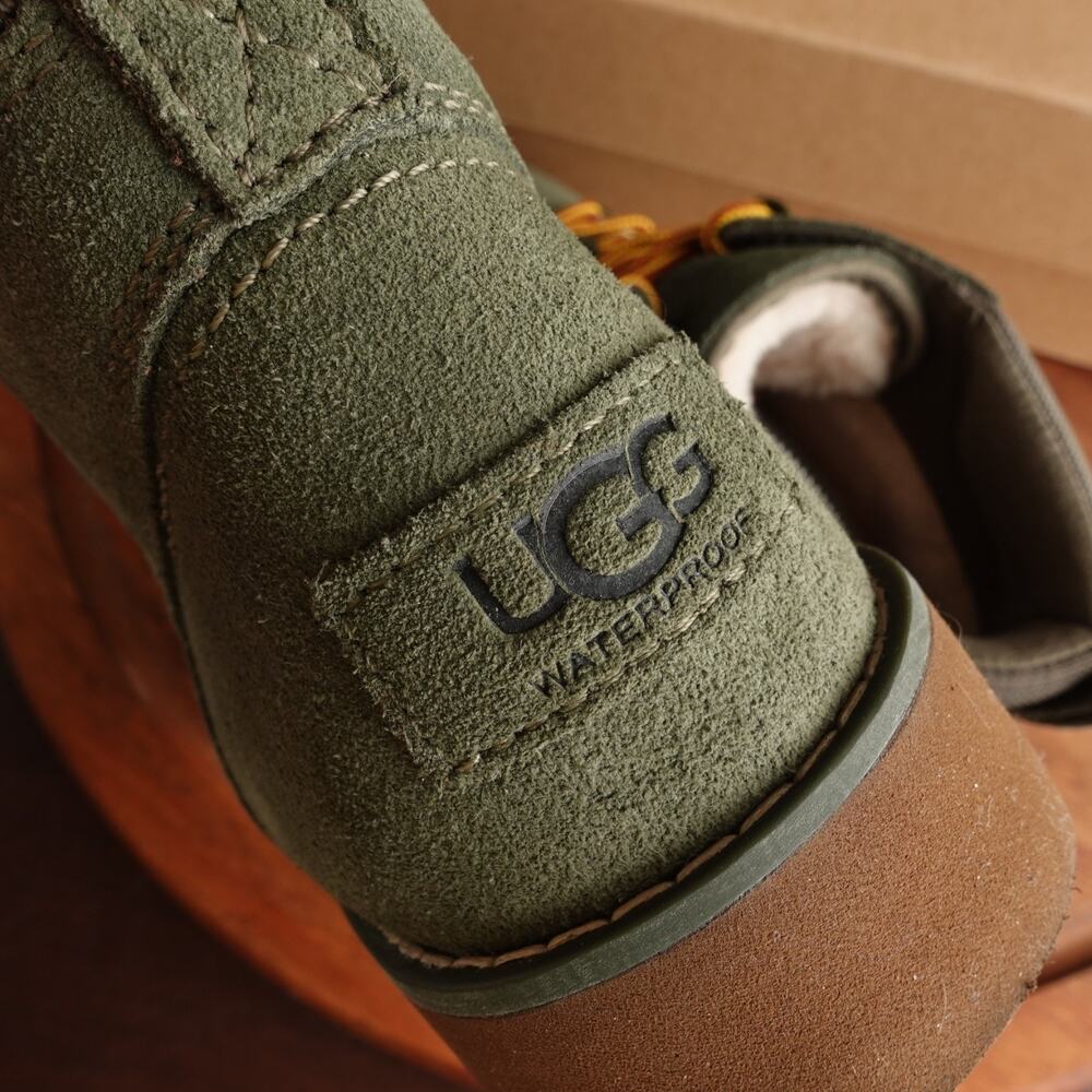UGG Boots Youth Size 4 Green Hilmar CWR Suede Ankle Waterproof Zip Lined Winter - Picture 8 of 16